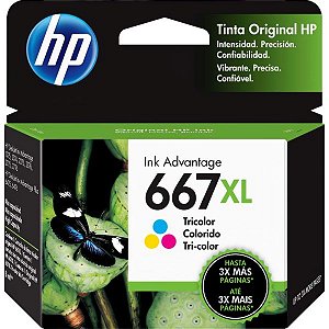 Cartucho de Tinta HP 667XL 3YM80AL - Colorido