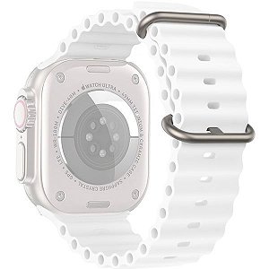 Correia de Silicone 4Life Ocean para Apple Watch 42/44/45/49 mm - Branco
