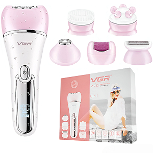 Depiladora VGR V-733 Recarregável - Branco/Rosa