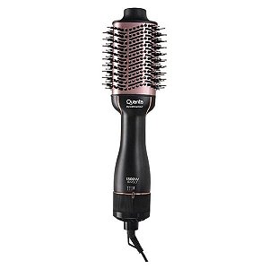 Escova Secadora de Cabelo Quanta QTES6000 1300 W 2 em 1 Bivolt - Preto/Rosa Dourado