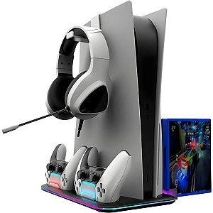 Estação de Carregamento Multifuncional Krab KBDS5 para PlayStation 5 RGB - Preto