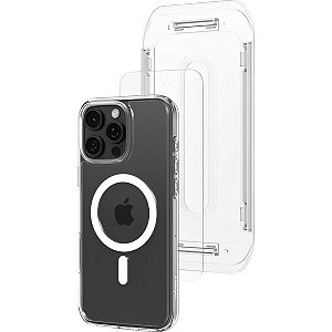 Estojo Protetor + Película Protetora Spigen Ultra Hybrid ACS08141 para iPhone 16 Pro Max - Transparente