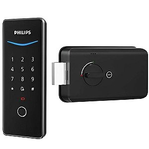 Fechadura Digital Philips DDL503-13HBS Impressão Digital App - Preto