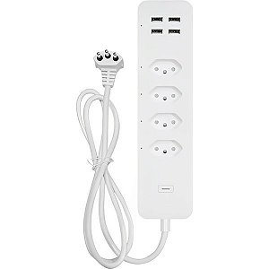 Filtro de Energia Moes WPS-X-BR10-TC 4 Tomadas + 4 USB - Branco