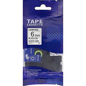 Fita para Rotuladora Eletrônica Quanta AZE-211 6 mm - Preto/Branco