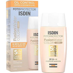 Fotoprotetor Facial Isdin Fusion Water FPS 50 com Cor - Light 50mL