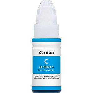 Garrafa de Tinta Canon GI-190 para Impressoras Canon Pixma - Ciano 70mL