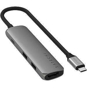 Hub Satechi Multiport 4 em 1 USB-C - Cinza Espacial (ST-P4SM)