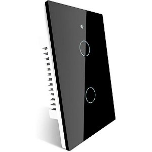 Interruptor de Luz Inteligente Moes WRS-US2-L Wifi + RF 2 Botões - Preto