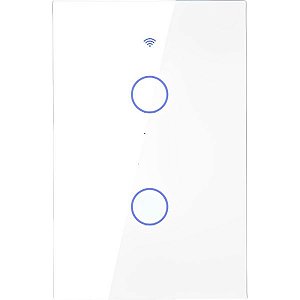 Interruptor de Luz Inteligente Touch Moes Zigbee ZS-US2-LN-WH-MS 2 Botões Wifi - Branco
