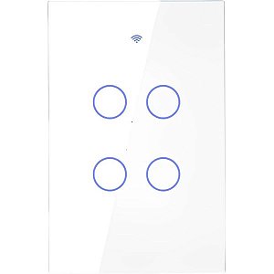 Interruptor de Luz Inteligente Touch Moes Zigbee ZS-US4-LN-WH-MS 4 Botões Wifi - Branco
