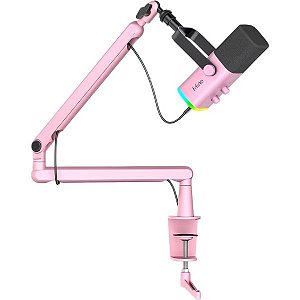 Kit Microfone Fifine TAM8W RGB USB-C XLR - Rosa
