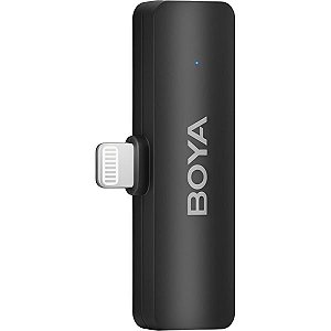 Kit Microfone Lavalier Sem Fio Boya BY-V4D USB-C - Preto