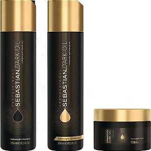Kit Sebastian Dark Oil Shampoo 250mL + Condicionador 250mL + Máscara Capilar 150mL