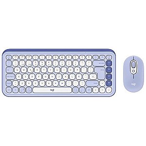 Kit Teclado + Mouse Sem fio Logitech Pop Icon Combo - Purple/White (920-013054)