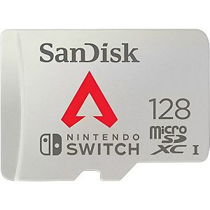 Memória Micro SD Sandisk Nintendo Apex 100-90MB/S 128 GB (SDSQXAO-128G-GN6ZY)