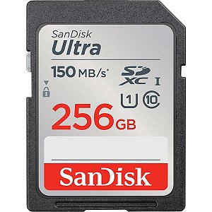 Memória SD SanDisk Ultra 150 MB/s C10 U1 256 GB (SDSDUNC-256G-GN6IN)