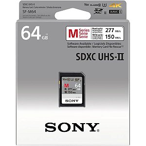 Memória SD SDXC Sony TOUGH Série SF-M 277/150 MB/S U3 F-M64T/T2 64 GB