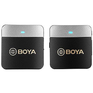 Microfone Boya BY-M1V1 Sem Fio Jack 3.5mm - Preto/Cinza (1TX+1RX)