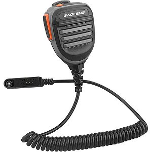 Microfone de Ombro Impermeável Baofeng P/UV-9RUV-9RPLUS/UV-9R PRO - Preto