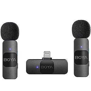 Microfone Sem fio Boya BY-V2 (2TX+1RX) Lightning - Preto