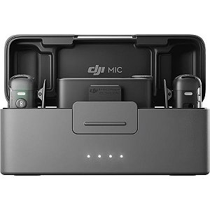 Microfone sem fio DJI MIC 2 (2TX+1RX) + Case de carregamento (FCC) - Preto