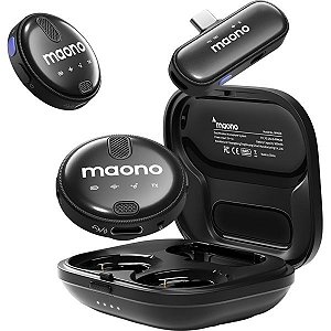 Microfone Sem Fio Maono WM620 (2TX+1RX) USB-C - Preto