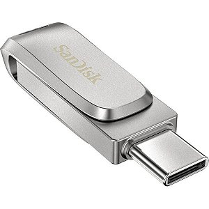 Pen drive SanDisk Ultra Dual Drive Luxe USB-C 3.1 de 512 GB - Prata (SDDDC4-512G-G46)