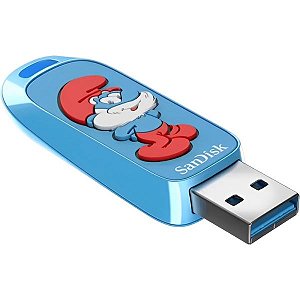 Pendrive SanDisk Smurfs USB 3.2 128 GB - Azul (SDCZIS-128G-G46)
