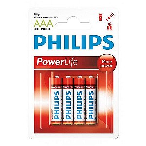Pilha Philips Alcalina AAA x 4 unidades