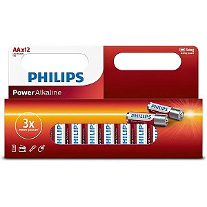 Pilha Philips Power Alcalina AA LR6P12B/97 - 12 unidades