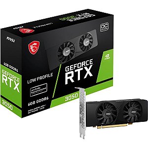 Placa de Vídeo MSI Nvidia GeForce RTX 3050 LP 6 GB OC Edition GDDR6