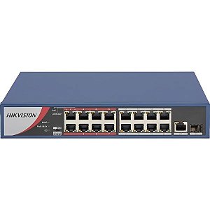 Switch Poe Hikvision DS-3E0318P-E/M(B) 16 Portas Ethernet