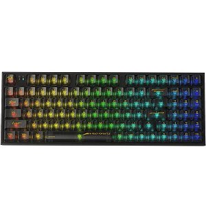 Teclado Mecânico Royal Kludge M75 75% Linear Wireless Switch Silver - Taro Milk