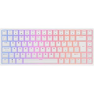 Teclado Mecânico Royal Kludge RKM87 75% RGB Sem Fio Switch Bege - Ocean Blue (Inglês)