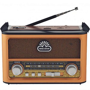 Rádio Portátil Megastar RX939BT AM/FM - Marrom/Dourado