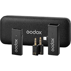 Sistema de Microfone Godox WEC 2TX+1RX Sem fio