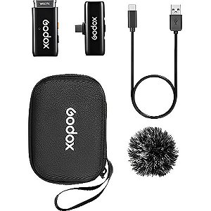 Sistema de Microfone Godox WES2 USB-C 2TX+1RX Sem fio