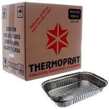 Marmitex Aluminio 1500ml Thermoprat tampa papelao 100 unids