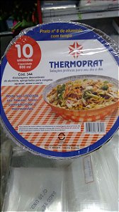 Marmitex aluminio nº09 1200ml Thermoprat tampa papelao 10 unids