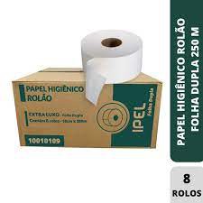 Papel Higiênico Rolão 250mts Ideal Renova Folha Dupla 8rls