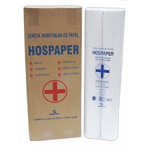 Lençol Hospitalar 70cmx50mts Hospaper 02 rolos