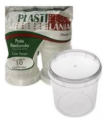 Pote c/lacre 220ml Redondo Plastilania 10 unids
