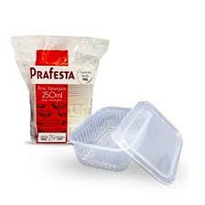 Marmita Fitness 250ml Prafesta c/tampa freezer e microondas 24 unids