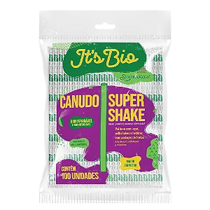 Canudo Biodegradavel Super Shake Embalado 21cmx10mm 15pctsx100unids