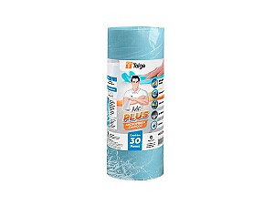Pano Microfibra Talge Azul 30cmx9m rolo com 30panos picotados