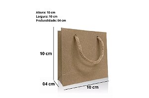 Sacola papel Kraft 10x10x4 (PP) c/10 unids