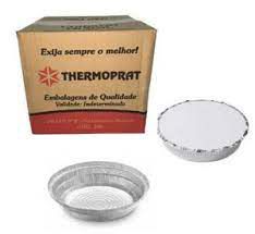 Marmitex aluminio nº08 0850ML Thermoprat (manual) tampa papelao 100 unids