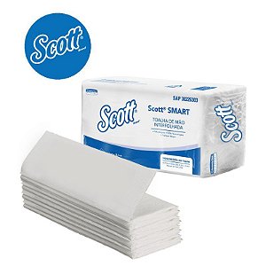 Toalha Interfolha Scott 2d (21,5cm x 22,5cm)Fl Simples 6000 folhas