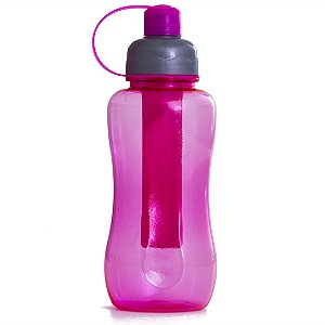 Garrafa de Hidratação AX Esportes com Tubo Gelo Multicolor Rosa 600 ml